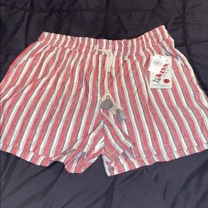 Red striped shorts